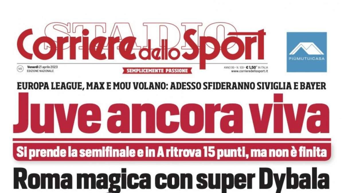 PRIMA PAGINA - Corriere dello Sport: “Juve ancora viva” 