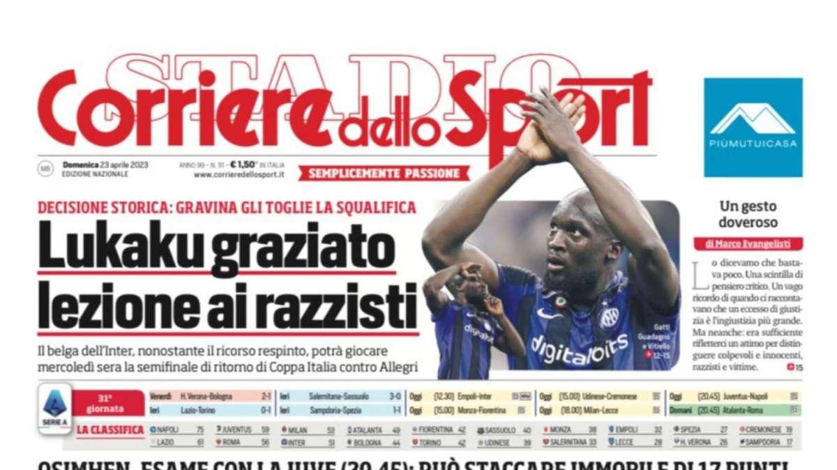 PRIMA PAGINA - Corriere dello Sport: "Vale doppio"