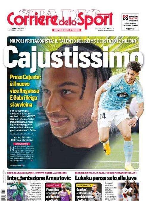 PRIMA PAGINA - CdS Campania: "Cajustissimo"
