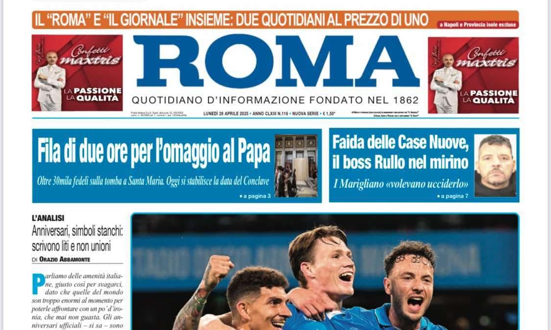 Il Roma: "Fuga per lo scudetto"
