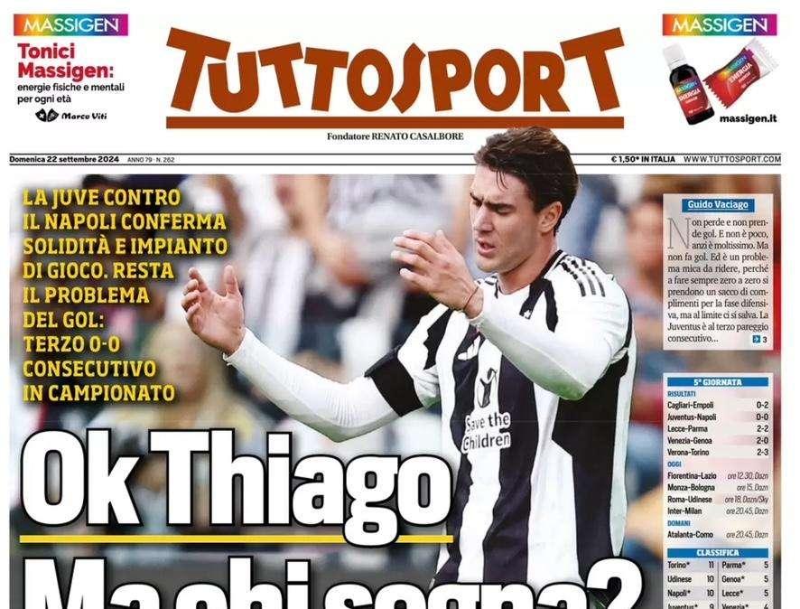 Tuttosport: "Ok Thiago, ma chi segna?"
