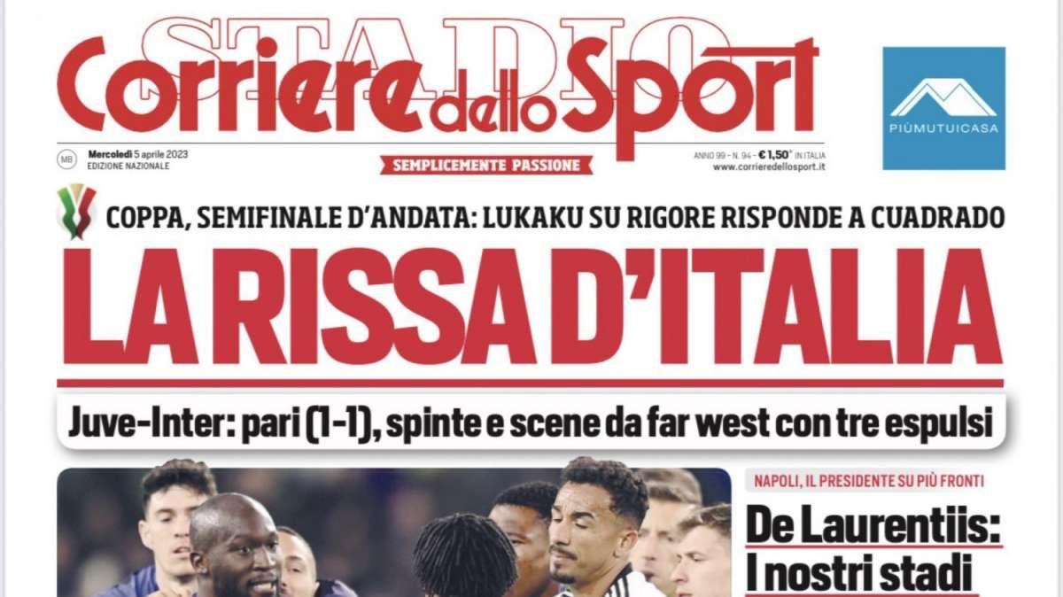 PRIMA PAGINA - CdS: "De Laurentiis: I nostri stadi vanno ripuliti"