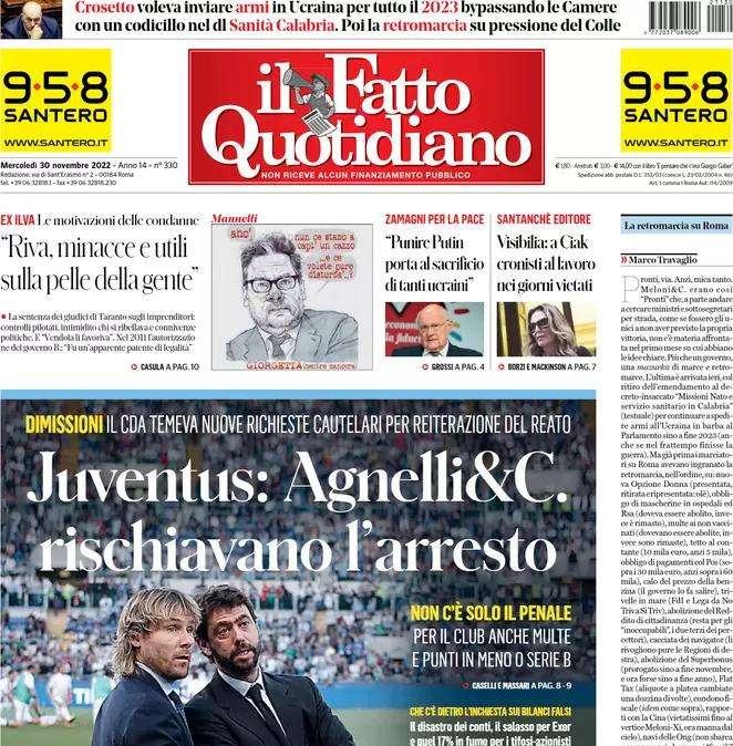 Fatto Quotidiano - Clamoroso Juve: Agnelli&C. rischiavano l'arresto