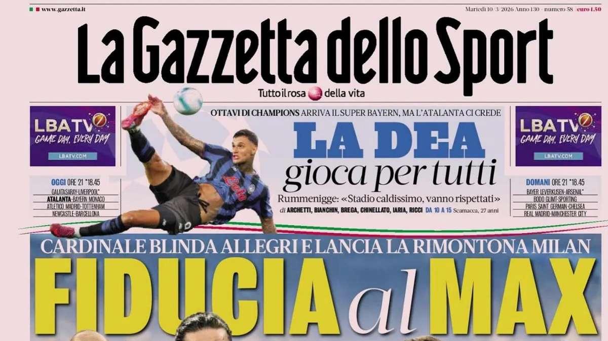 La Gazzetta dello Sport: "Il quarto posto? Prendetelo con i gol"