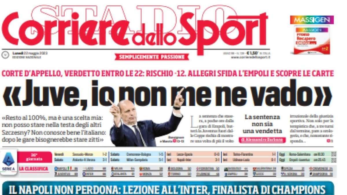 PRIMA PAGINA - Corriere dello Sport: "L'ultimo sfizio"