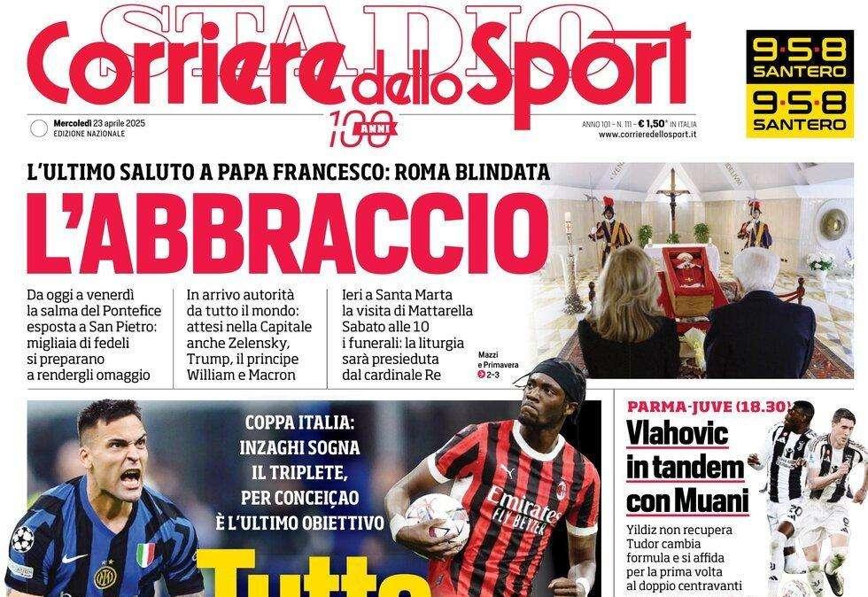 Corriere dello Sport sul derby: "Tutto da perdere"