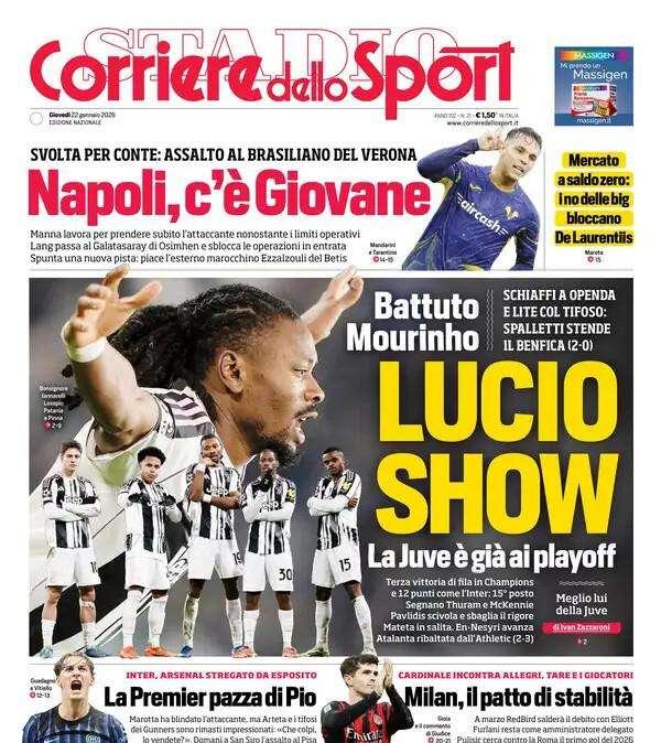 Corriere dello Sport: "Napoli, c'è Giovane. Svolta per Conte, assalto al brasiliano del Verona"