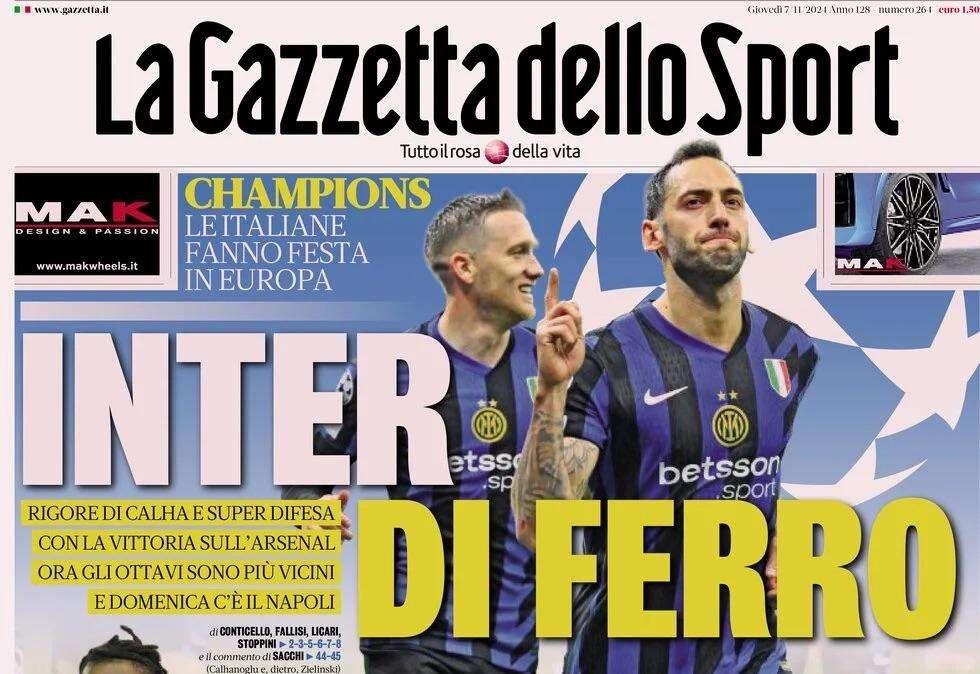 Gazzetta: "Inter di ferro. L'Atalanta sogna"