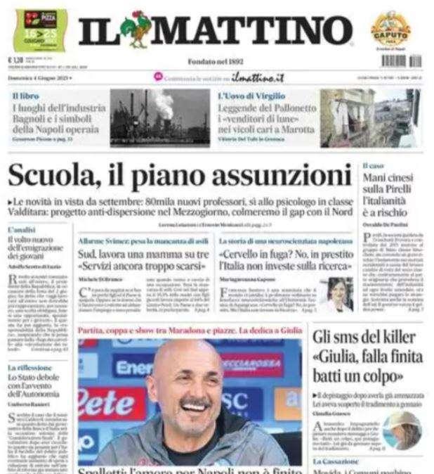 PRIMA PAGINA - Il Mattino: "Spalletti: l'amore per Napoli non è finito"