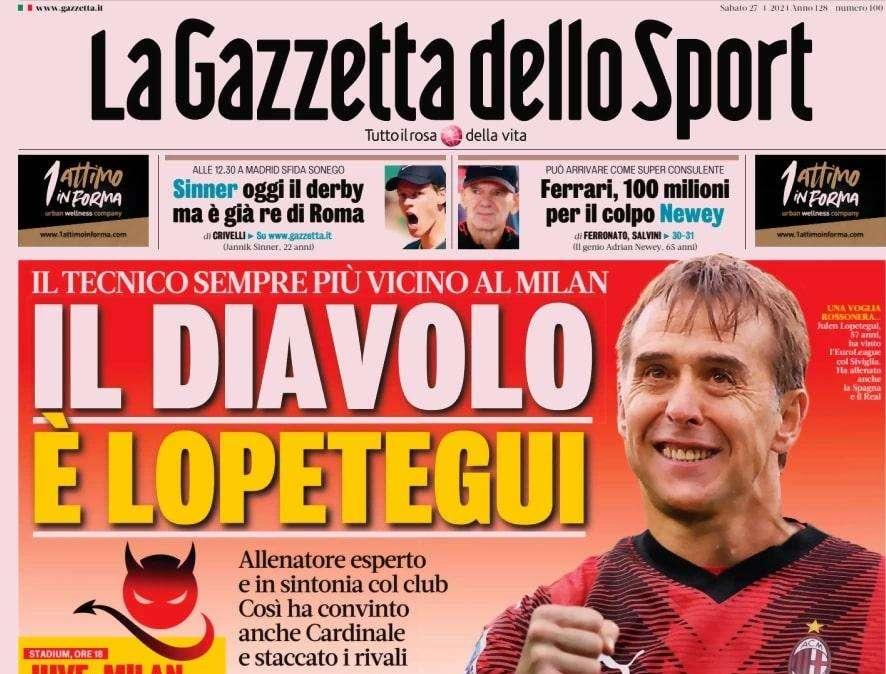 PRIMA PAGINA - Gazzetta: "Il diavolo è Lopetegui! Kvara spaventa il Napoli sul rinnovo"