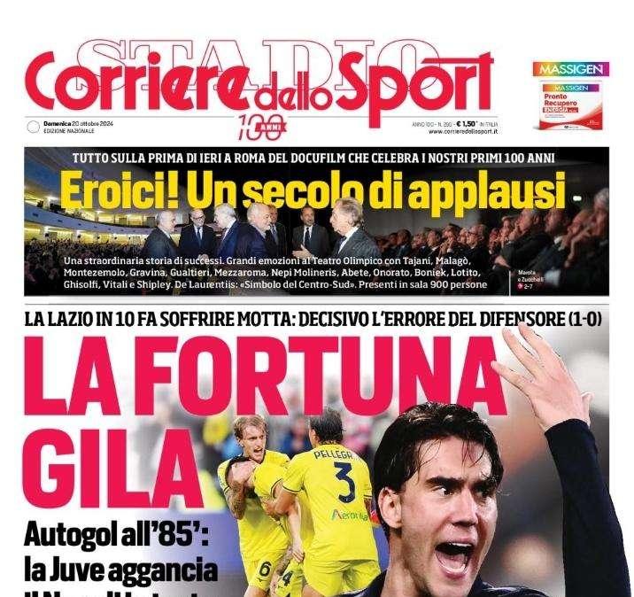 Corriere dello Sport: "La fortuna Gila! La Juve aggancia il Napoli in vetta"