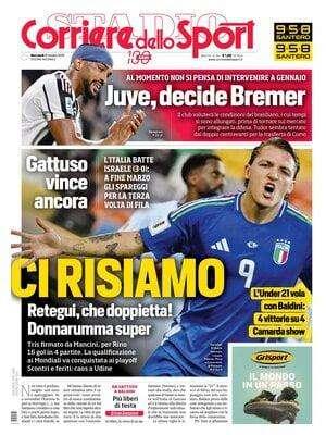 L'apertura del CdS sull'Italia agli spareggi: "Ci risiamo"