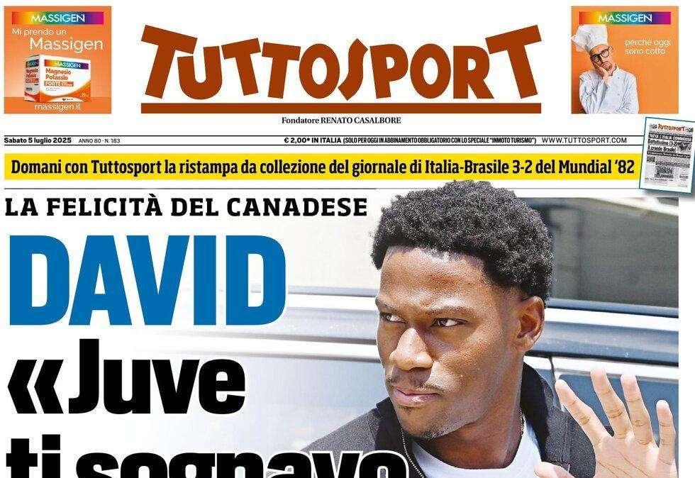Tuttosport: "David: 'Juve ti sognavo da bambino'"