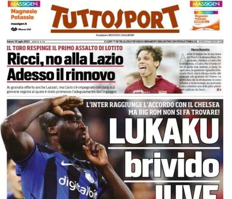 PRIMA PAGINA - Tuttosport: “Lukaku, brivido Juve"