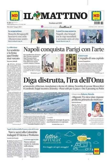 PRIMA PAGINA - Il Mattino: "Napoli che brand: tra le top mondiali è 2° solo al City"