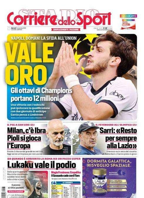 PRIMA PAGINA - Cds Campania: “Vale oro”
