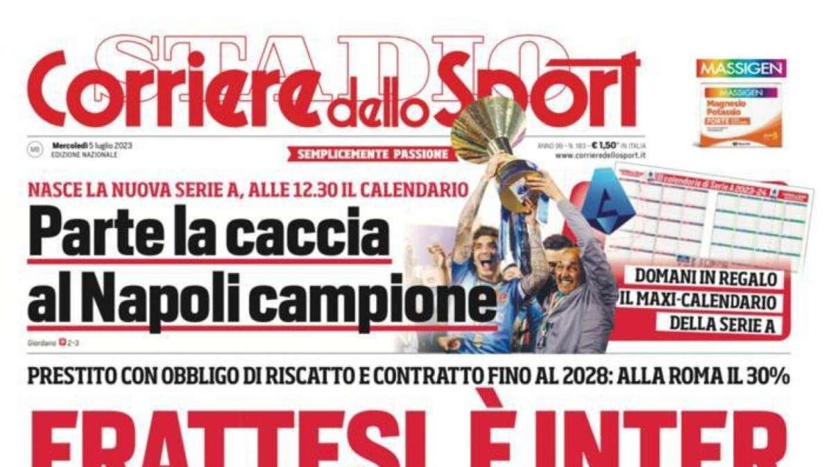 PRIMA PAGINA - CdS: "Parte la caccia al Napoli campione"