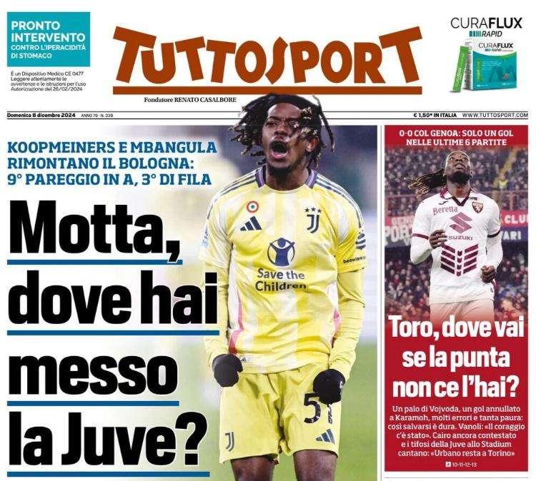 Tuttosport critica Thiago Motta: "Dove hai messo la Juve?"