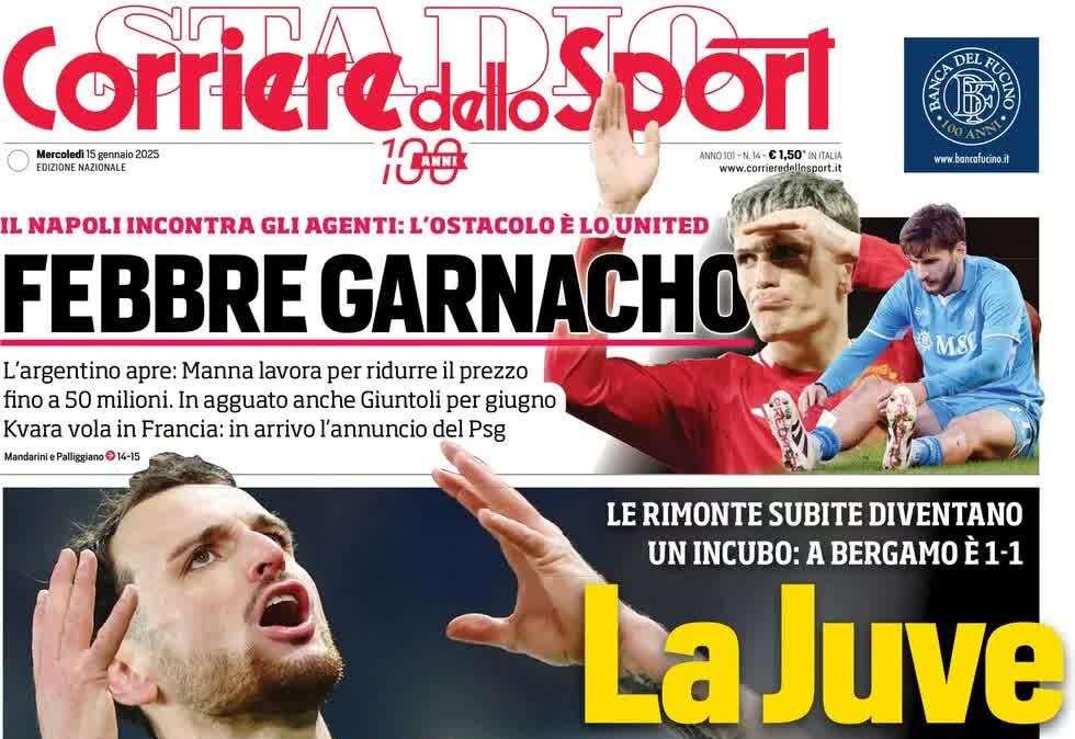 CdS: "Febbre Garnacho: l'ostacolo è lo United"
