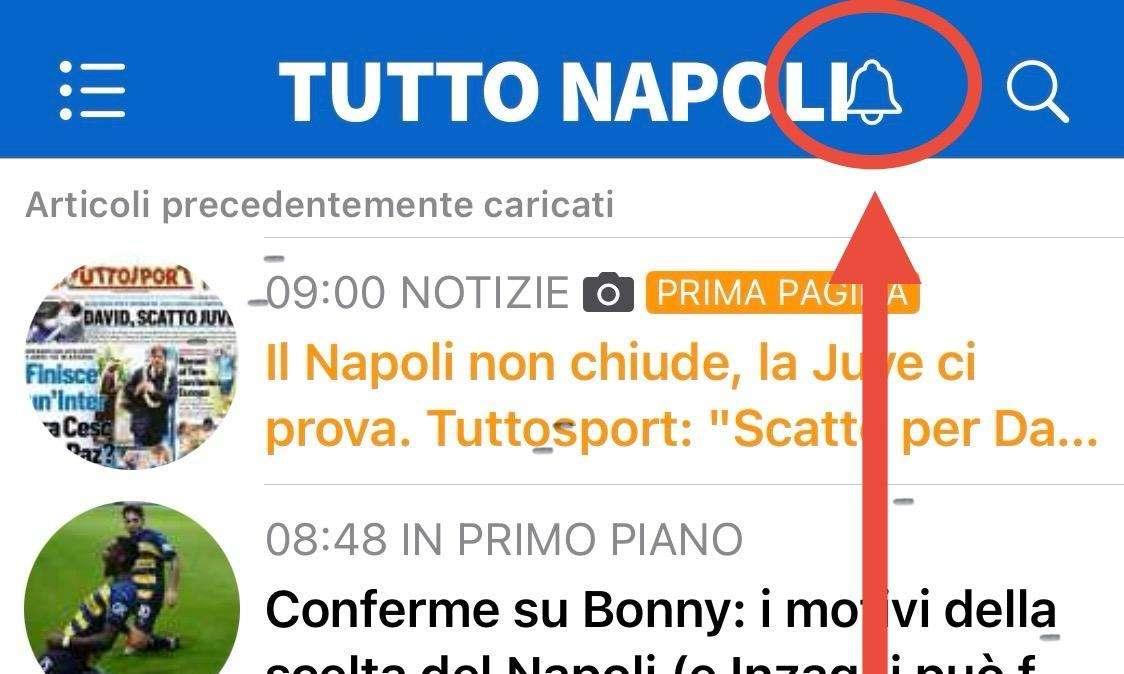 GRATIS! Ricevi le ultim'ora senza aprire l'app: attiva le notifiche di Tuttonapoli