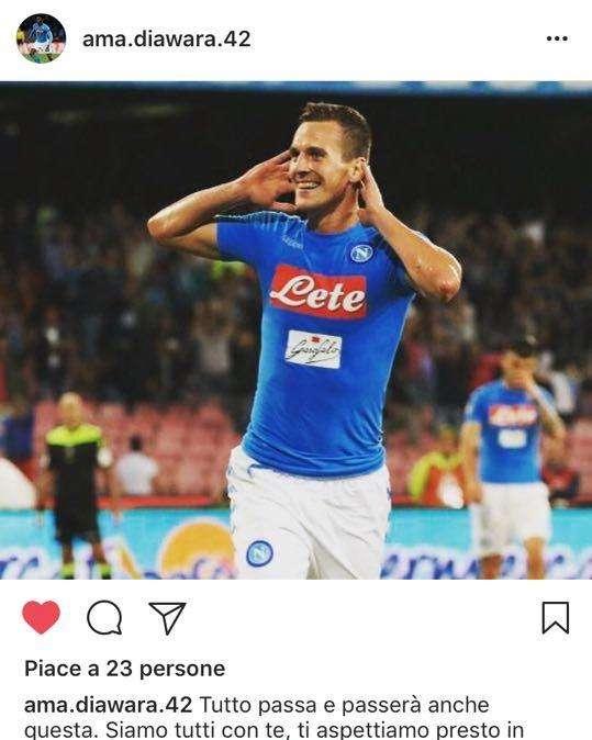 FOTO - Diawara a Milik: "Tutto passa, passerà anche questo!"