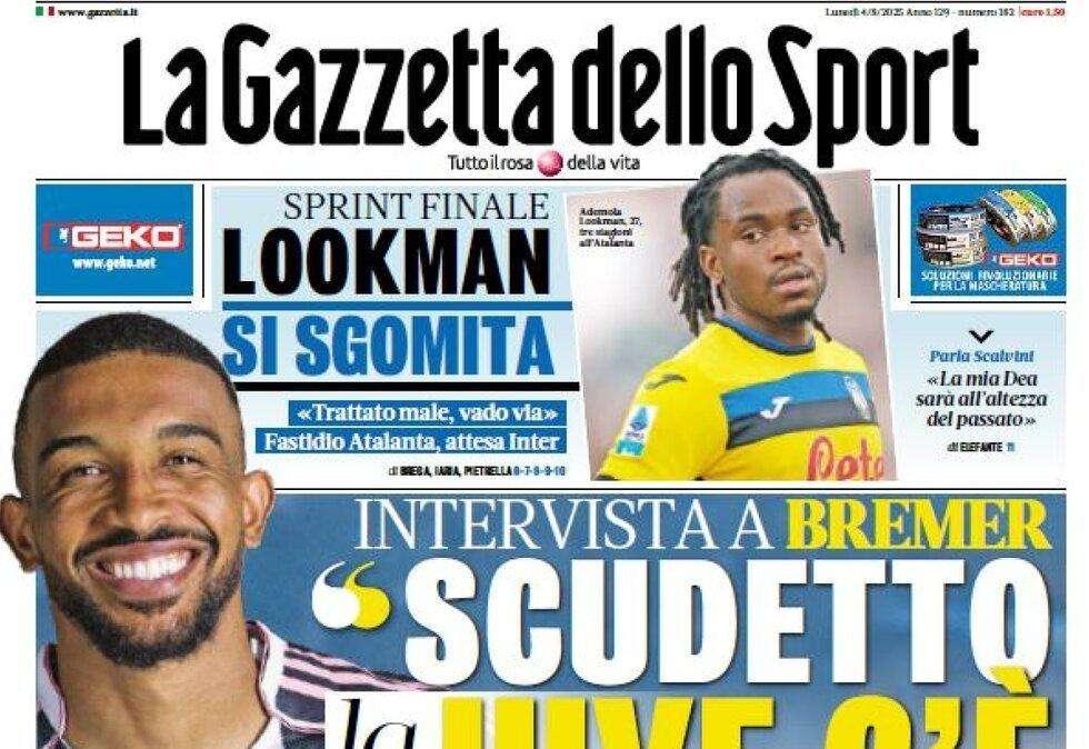 Gazzetta apre col guanto di sfida di Bremer: "Scudetto, la Juve c'è"