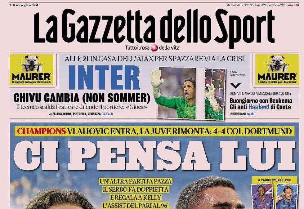 Gazzetta dello Sport: “Buongiorno con Beukema. Gli anti Haaland di Conte"