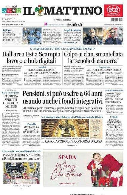 Il Mattino: "Il Napoli che vince: opportunità per il sud"
