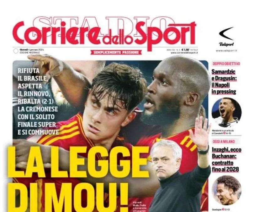PRIMA PAGINA - CdS: "Samardzic e Dragusin: il Napoli in pressing"