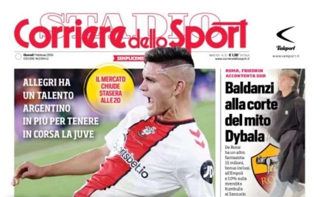 PRIMA PAGINA - Corriere dello Sport: "Carlitos, vai”