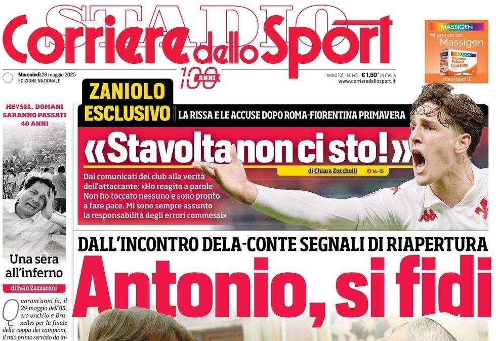 Corriere dello Sport: "Il Napoli vuole convincere Conte. E arriva David"