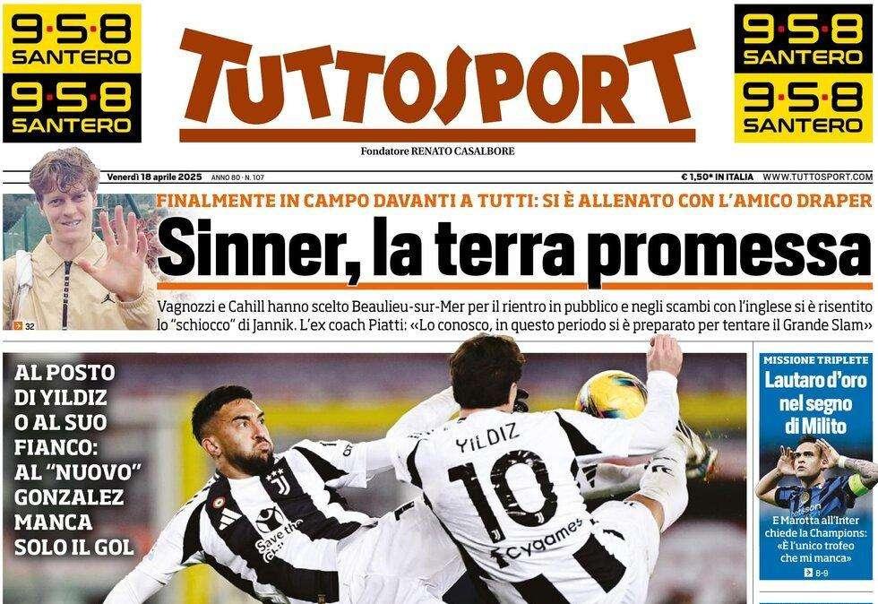 Tuttosport esalta Gonzalez: "Nico cose turche"