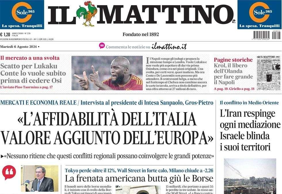 Il Mattino: "Scatto Lukaku: Conte lo vuole prima di cedere Osimhen"