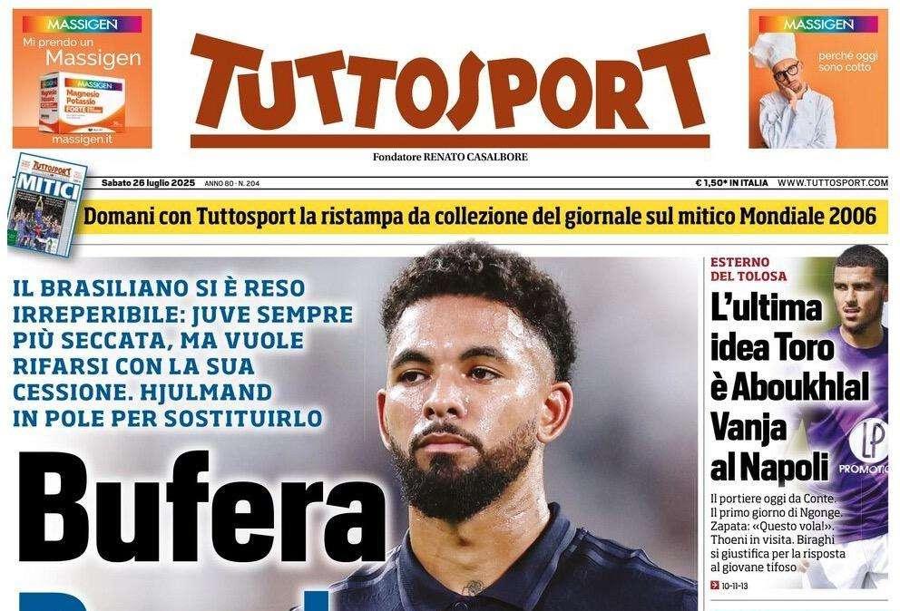 Tuttosport: "Bufera Douglas. Vanja al Napoli"
