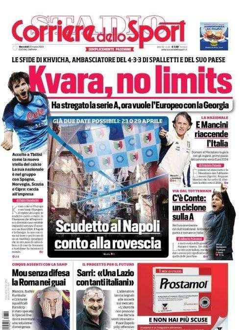 PRIMA PAGINA - CdS Campania: “Kvara, no limits"