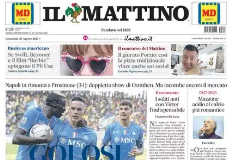 PRIMA PAGINA - Il Mattino celebra Victor: "GolOsi!"