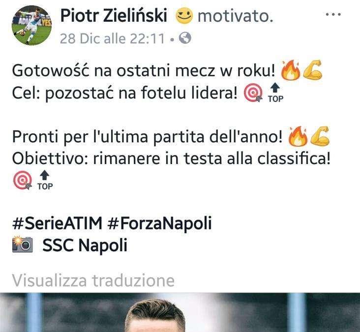 FOTO - Zielinski carico: "Pronti per l'ultima gara dell'anno, obiettivo restare primi"