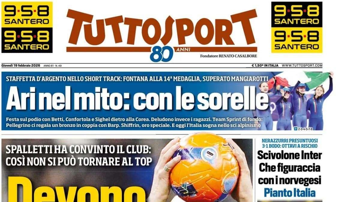 Tuttosport: "Scivolone Inter, che figuraccia con i norvegesi"
