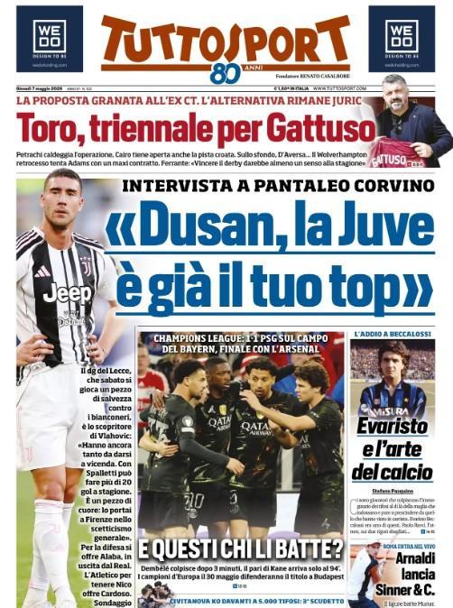 Tuttosport in taglio alto: "Torino, triennale per Gattuso"