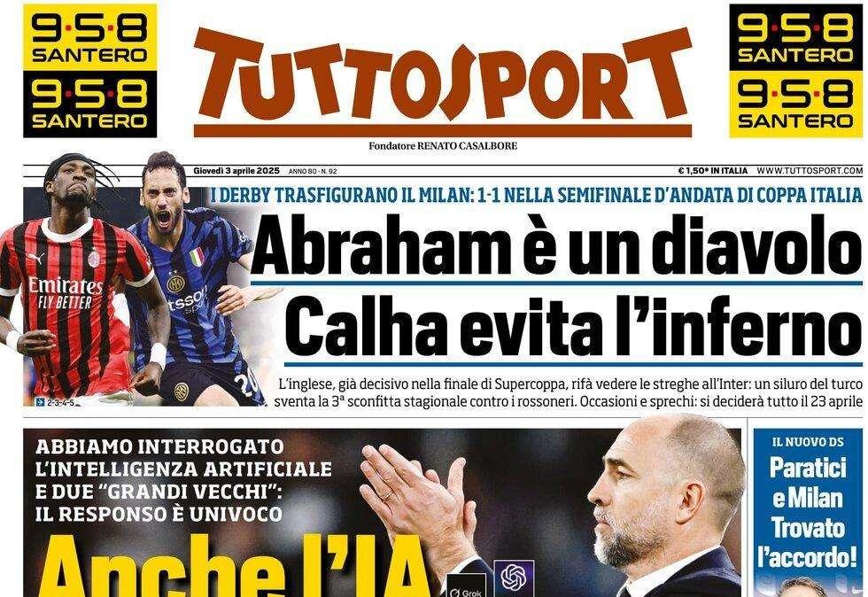 Tuttosport: "Anche l'IA manda la Juve in Champions"