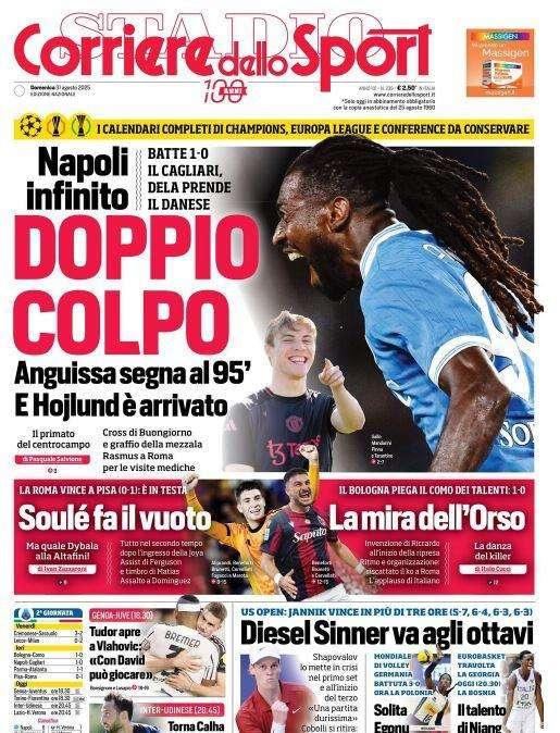 L'apertura del Corriere dello Sport tra campo e mercato: "Doppio colpo"