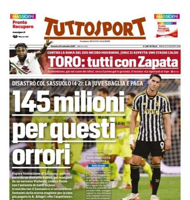 PRIMA PAGINA - Tuttosport: “145 milioni per questi orrori”