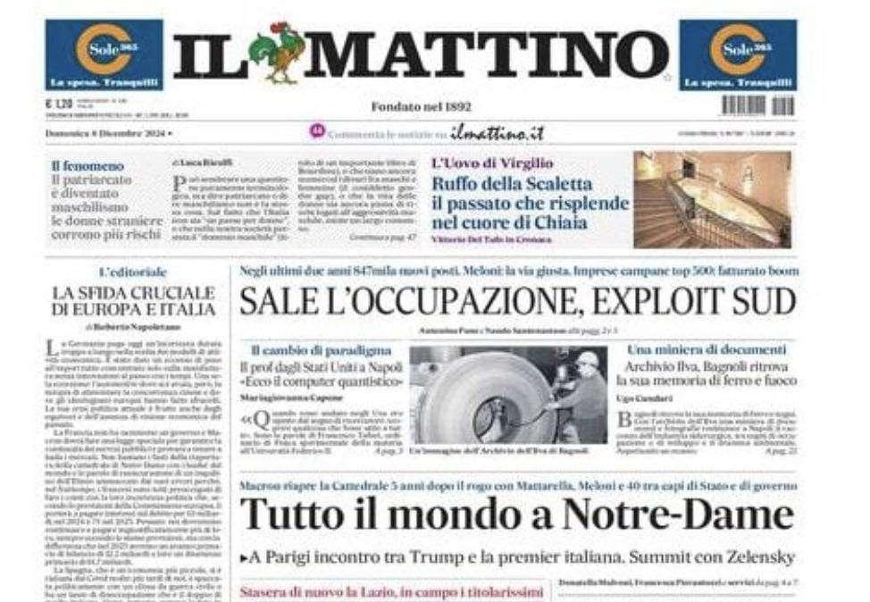 Il Mattino: "Tornano i nostri per risalire in vetta"