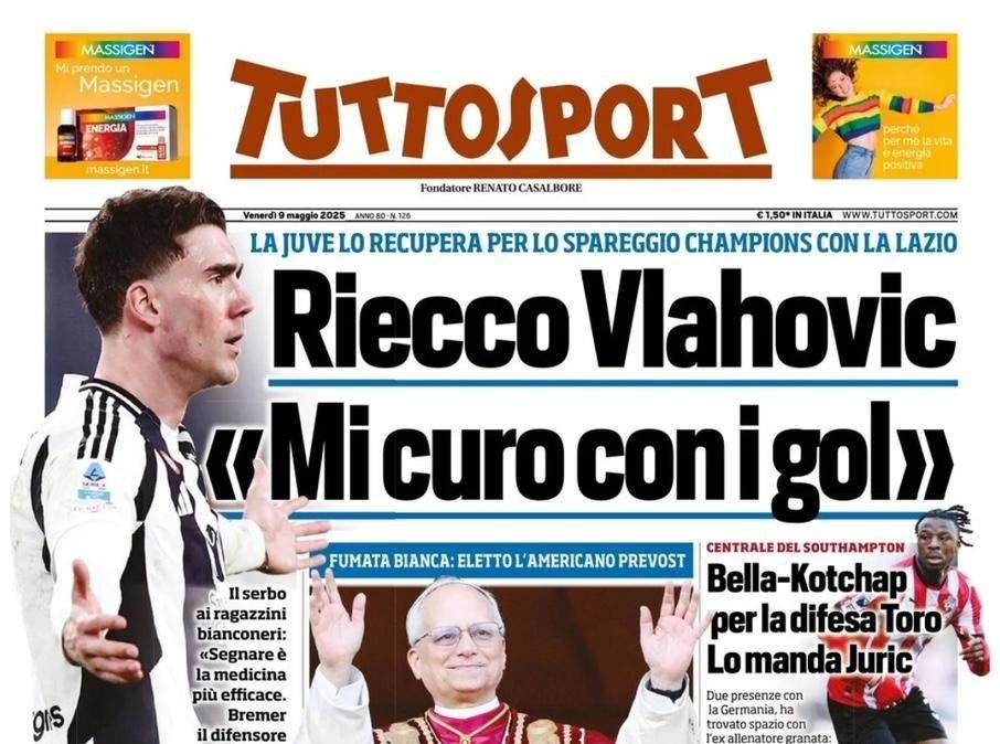 Tuttosport sulla Juve: "Riecco Vlahovic, ma a giugno sarà addio"