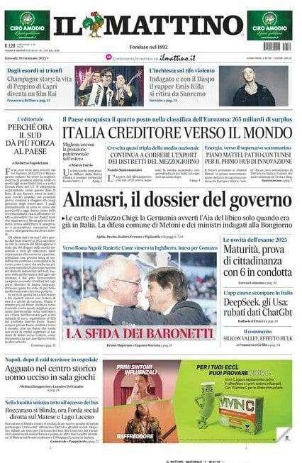 Il Mattino: "La sfida dei baronetti"