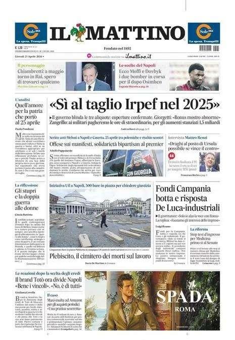 PRIMA PAGINA - Il Mattino: "Ecco Moffi e Dovbyk: i due bomber in corsa per il dopo Osimhen"