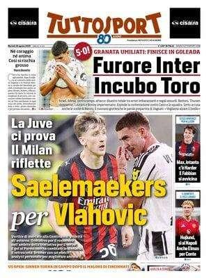 Tuttosport: "Hojlund, sì al Napoli. Anche Elmas per Conte"
