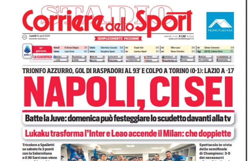 PRIMA PAGINA - Corriere dello Sport: "Napoli, ci sei"