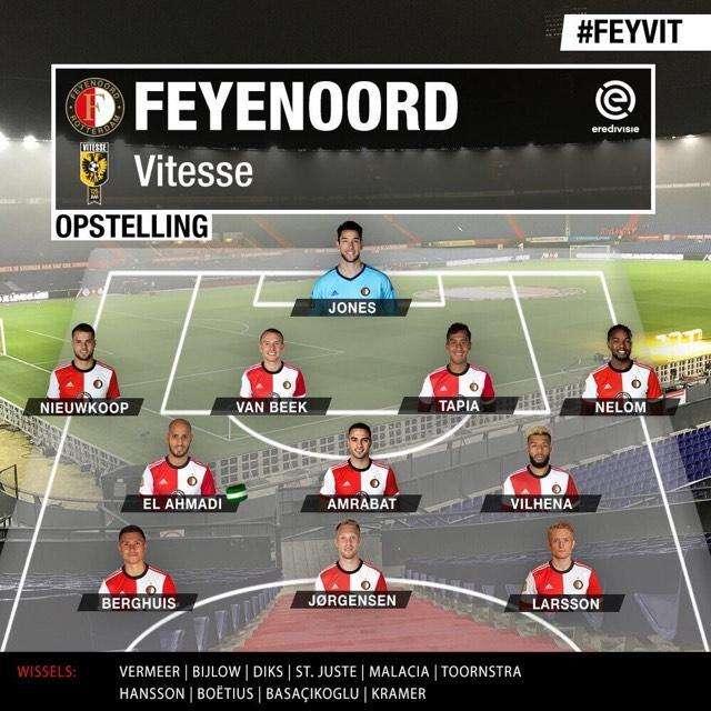 GRAFICO - Il Feyenoord sfida il Vitesse: van Bronckhorst pensa al campionato, niente turnover