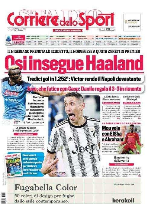 PRIMA PAGINA - CdS Campania: "Osi insegue Haaland"